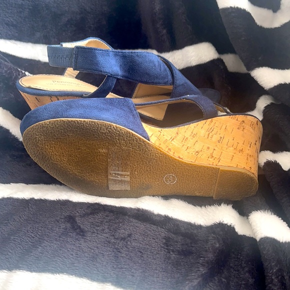 Penningtons Blue wedges Size: 10W - Picture 4 of 5